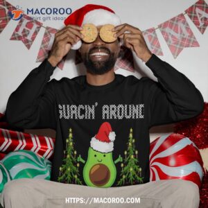 funny avocado lover guacin around the christmas tree gifts sweatshirt sweatshirt 3