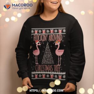 funny christmas flamingo ugly sweater sweatshirt gift sweatshirt 2