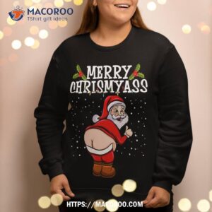 funny christmas santa claus naked ass merry chrismyass sweatshirt sweatshirt 2