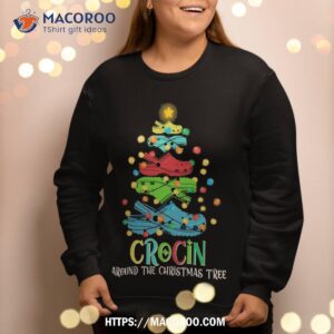 funny crocin around the xmas tree gift sweatshirt sweatshirt 2