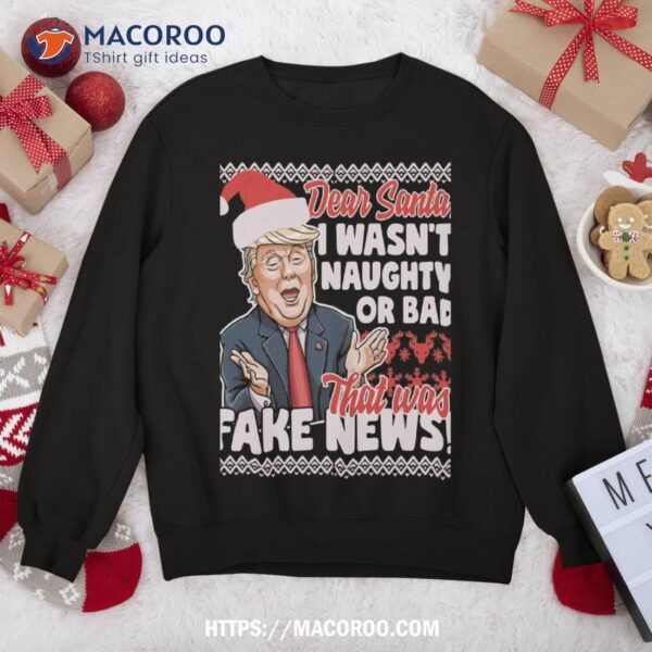 Funny Donald Trump Fake News Ugly Christmas Sweater Style Sweatshirt