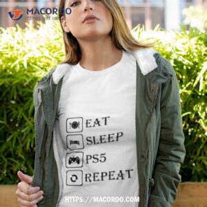 Funny Eat Sleep Ps5 Repeat Gamer Shirt