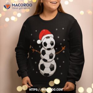 funny football gifts for boys girls christmas snowman soccer sweatshirt sweatshirt 2