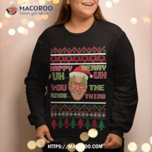 funny joe biden merry uh ugly christmas sweater 2021 sweatshirt sweatshirt 2