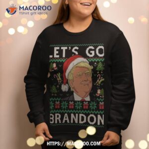 funny let s go brandon trump ugly christmas sweater gifts sweatshirt sweatshirt 2