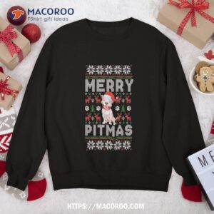 Funny Pitbull Christmas – Merry Pitmas Ugly Sweater Sweatshirt