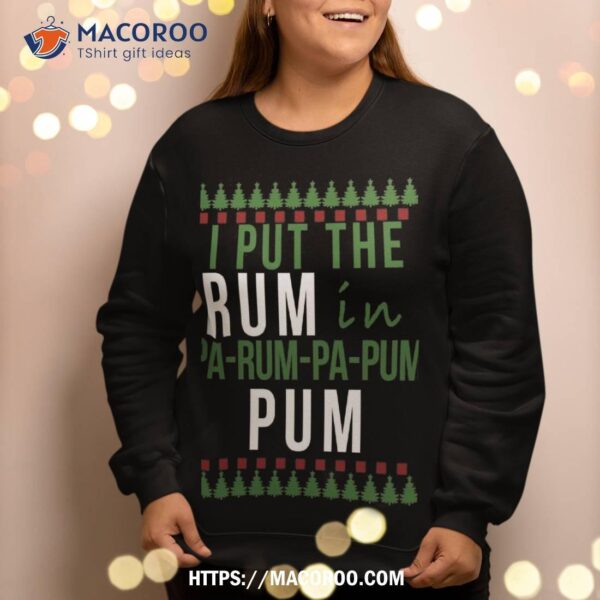 Funny Rum Pa Ugly Knit Design Drinking Christmas Sweatshirt