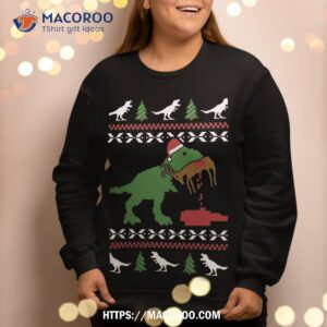 funny ugly christmas sweater trex reindeer xmas t rex sweatshirt sweatshirt 2