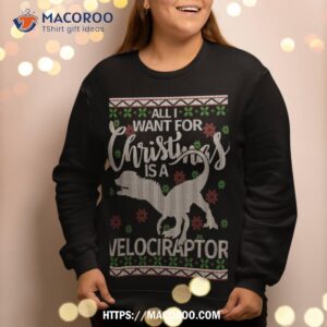 funny velociraptor christmas gift dinosaur sweatshirt sweatshirt 2