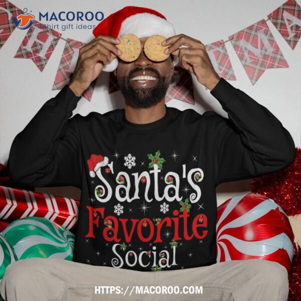 Funny Xmas Lighting Santa’s Favorite Social Worker Christmas Sweatshirt