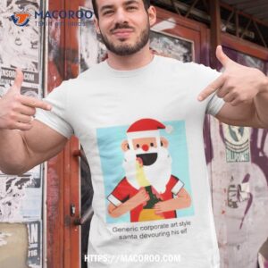 Generic Corporate Art Style Santa Devouring His Elf Shirt