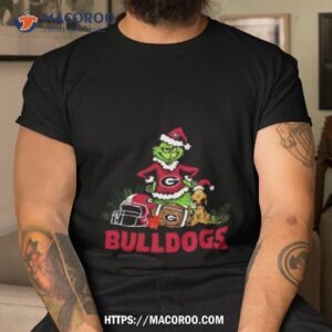Georgia Bulldogs Santa Grinch And Dog Merry Christmas Tshirt