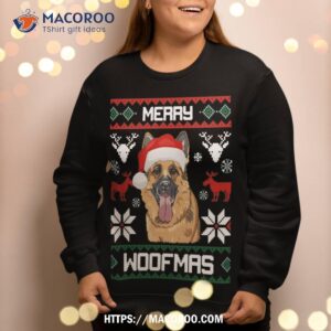 german shepherd gift for merry christmas woofmas clothes sweatshirt sweatshirt 2
