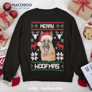 german shepherd gift for merry christmas woofmas clothes sweatshirt sweatshirt