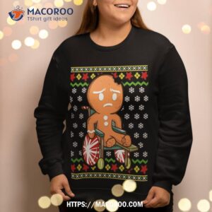 gingerbread man oh snap funny ugly christmas humor sweatshirt sweatshirt 2