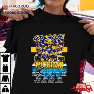 Go Blue Michigan Wolverines Signatures Tshirt