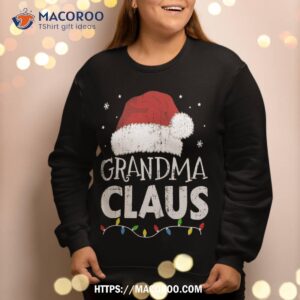 grandma claus christmas lights matching family xmas pajama sweatshirt sweatshirt 2