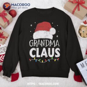 Grandma Claus Christmas Lights Matching Family Xmas Pajama Sweatshirt