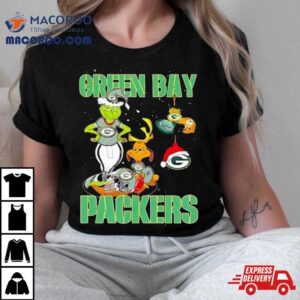 Green Bay Packers Grinch And Max Nfl Ornament Christmas T Shirt