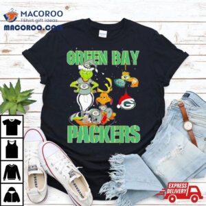 Green Bay Packers Grinch And Max Nfl Ornament Christmas Tshirt