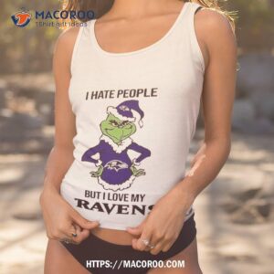 Grinch Christmas I Hate People But I Love My Ravens Tank Top 1