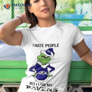 Grinch Christmas I Hate People But I Love My Ravens T Shirt 3 Grinch Christmas I Hate People But I Love My Ravens Tshirt 1