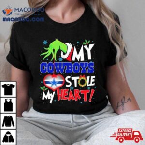 Grinch Hand My Dallas Cowboys Stole My Heart Christmas Tshirt