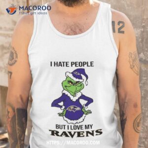 Grinch I Hate People But I Love My Ravens Tank Top