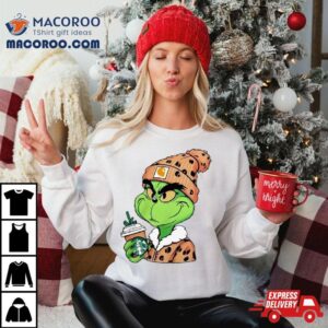 Grinch Leopard Drink Starbuck Coffee Tshirt