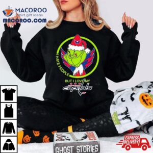 Grinch Santa Christmas I Hate People But I Love My Washington Capital Shirt