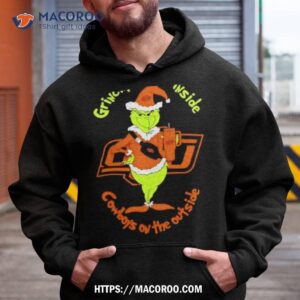 Grinchy On The Inside State Cowboys On The Outside Christmas Shirt
