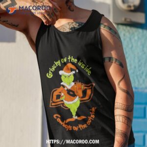 Grinchy On The Inside State Cowboys On The Outside Christmas Tank Top 1
