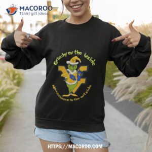 Grinchy On The Inside Virginia Mountaineers On The Outside Christmas Sweatshirt 1