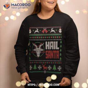 hail santa ugly christmas sweatshirt sweatshirt 2