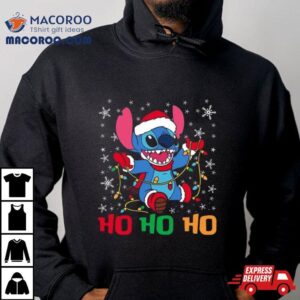 Happy Santa Stitch Ho Ho Ho Christmas Tshirt