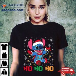 Happy Santa Stitch Ho Ho Ho Christmas Tshirt