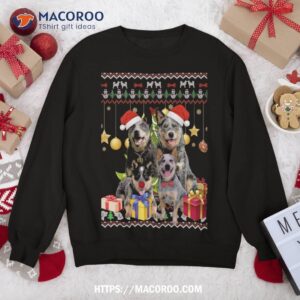 heeler ugly christmas sweater santa hat gift sweatshirt sweatshirt