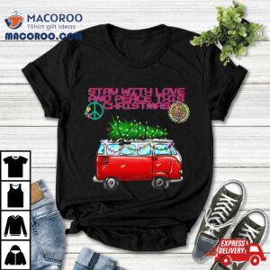 Hippie Christmas Retro Truck And Christmas Tree Tshirt