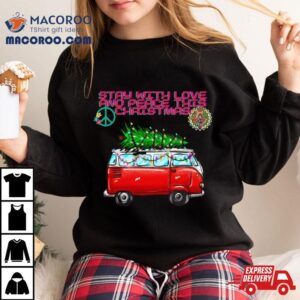 Hippie Christmas Retro Truck And Christmas Tree Tshirt