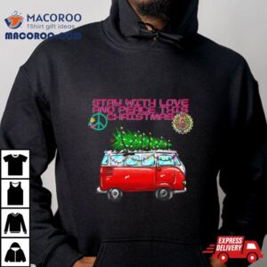 Hippie Christmas Retro Truck And Christmas Tree Tshirt