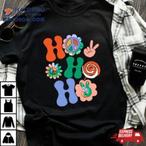 Hippie Ho Ho Ho Christmas Peace Tshirt