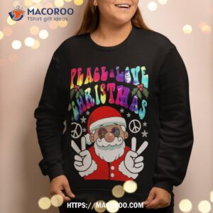 Hippie Santa Peace Love Christmas Sweat Rainbow Groovy Sweatshirt 2