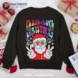 Hippie Santa Peace Love Christmas Sweat Rainbow Groovy Sweatshirt