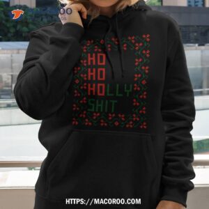 ho ho holly shit cross stitch hoodie