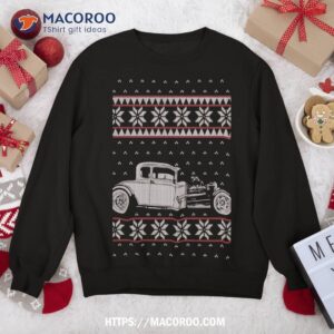 Hot Rod Ugly Christmas Sweater Classic American Car Gift Sweatshirt