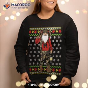 hunter santa claus hunting ugly christmas sweater pattern sweatshirt sweatshirt 2
