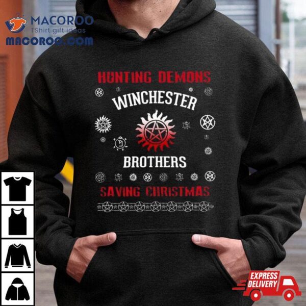 Hunting Demons Winchester Brothers Saving Christmas A Very Supernatural Christmas 2023 T Shirt