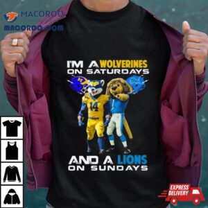 I M A Nittany Wolverines On Saturdays And A Lions On Sundays Masco Tshirt