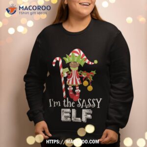 I M The Sassy Elf African American Girl 1 Matching Christmas Sweat Sweatshirt 2