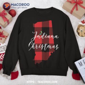 Indiana Christmas Buffalo Plaid State Holiday Sweatshirt